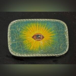 Vintage Evil Eye Pewter Belt Buckle